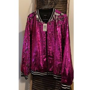Torrid pink sequin bomber jacket